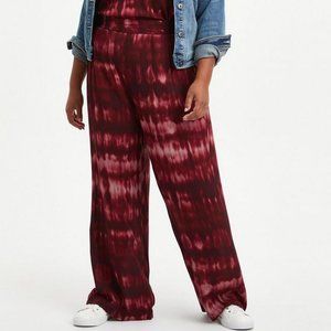 Torrid Pull-On Wide Leg Gauze Pants High Rise Smocked Waistband Red Tie Dye 1X